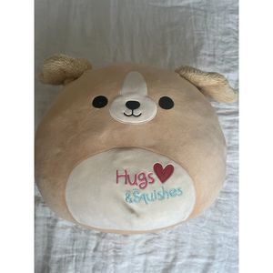 Squishmallow 16” Stevon Golden Puppy Dog Valentine Plush 2023 Hugs & Squishes